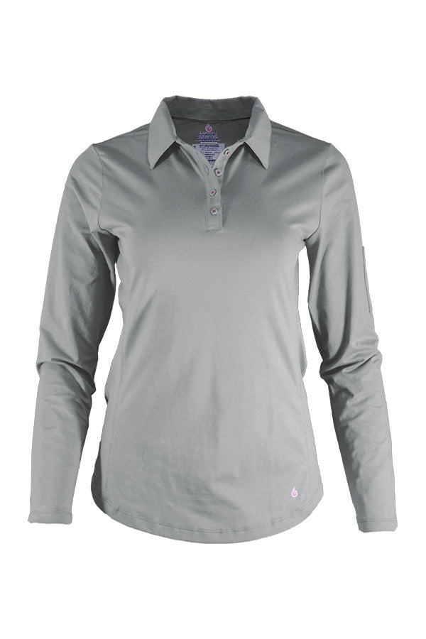 Ladies FR Polo Shirt | 6oz. 93/7 Blend Knit | Gray