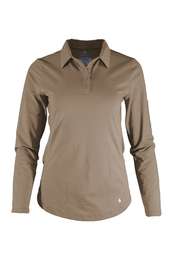 Ladies FR Polo Shirt | 6oz. 93/7 Blend Knit | Khaki