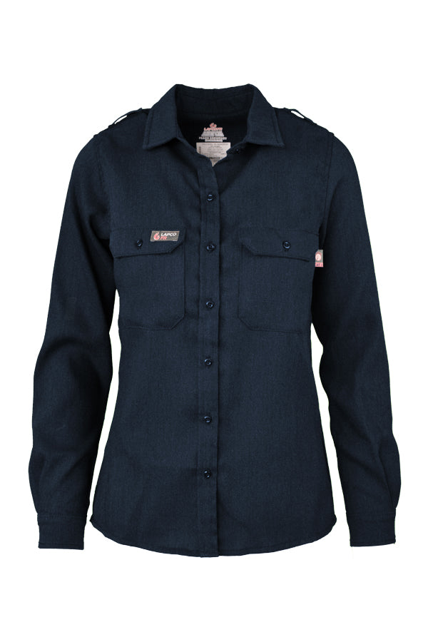 Women's FR Uniform Shirts made with 5oz. TecaSafe One® Inherent | Denim Navy