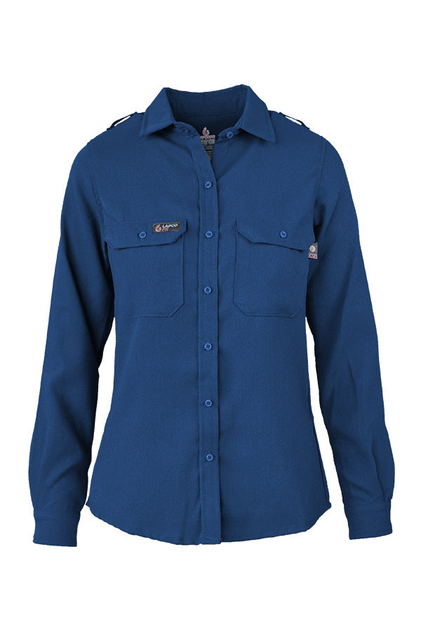 Women's FR Uniform Shirts made with 5oz. TecaSafe One® Inherent | Royal