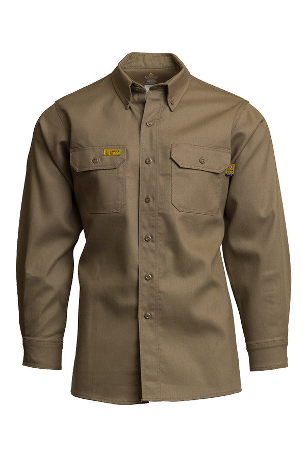 Lapco Men's Solid FR Long Sleeve Button Down Uniform Work Shirt Lapco Men's Solid FR Long Sleeve Button Down Uniform Work Shirt