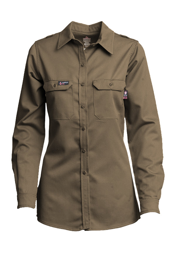 Women's FR DH Uniform Shirts | made with 6.5oz. Westex® DH | Khaki