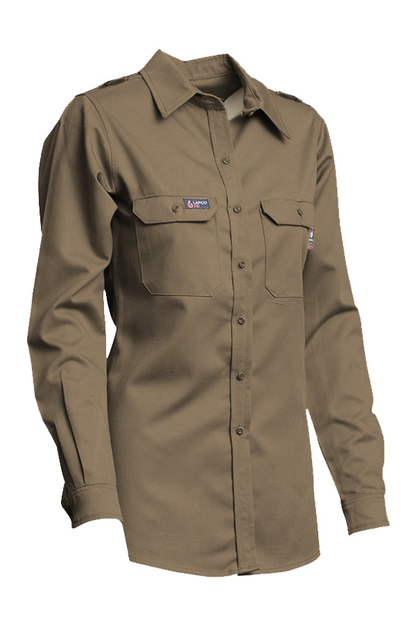 Women's FR DH Uniform Shirts | made with 6.5oz. Westex® DH | Khaki