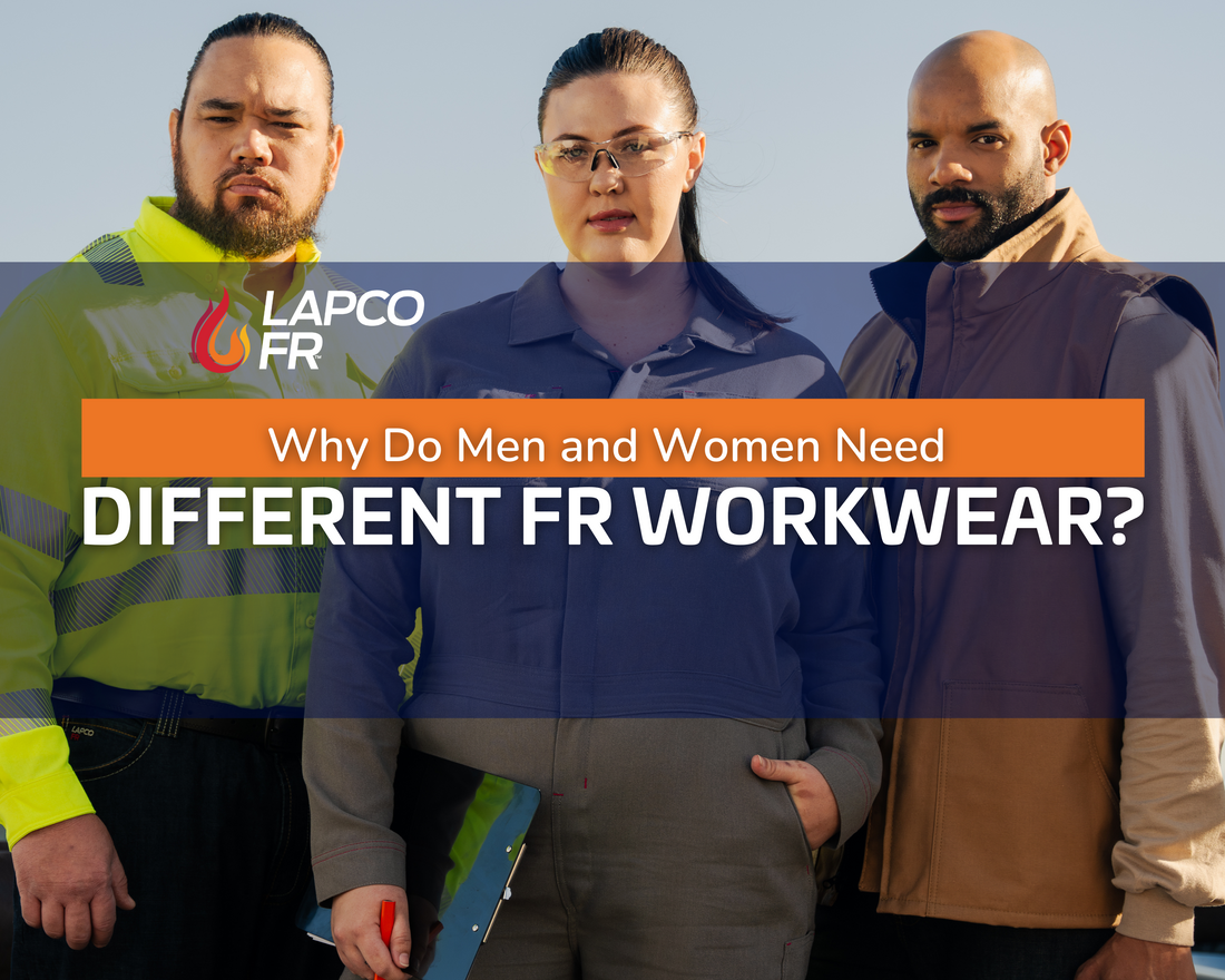 men and women wearing fr workwear