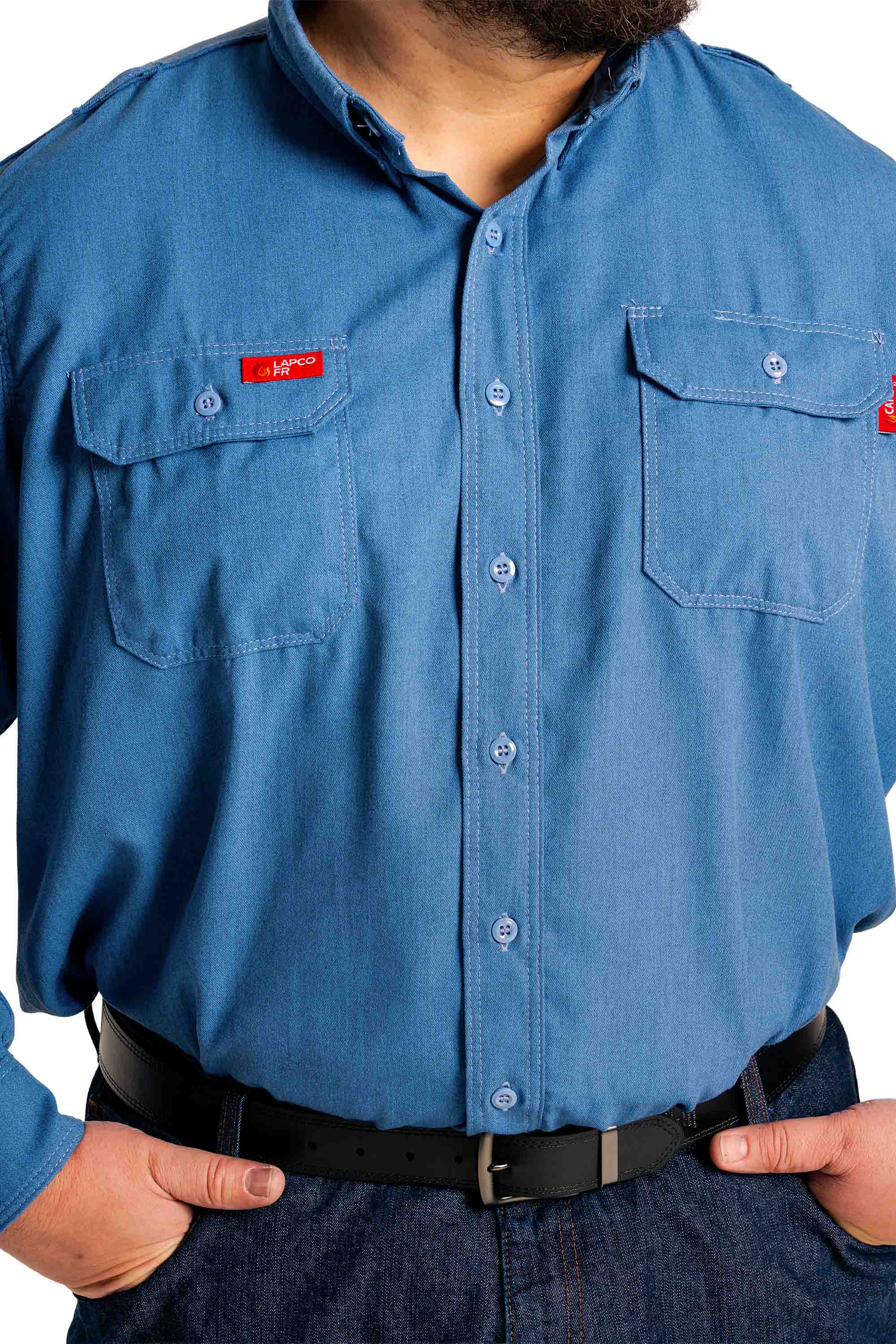 FR DH AIr Uniform Shirts | made with 5.5oz. Westex® DH Air | Medium Blue
