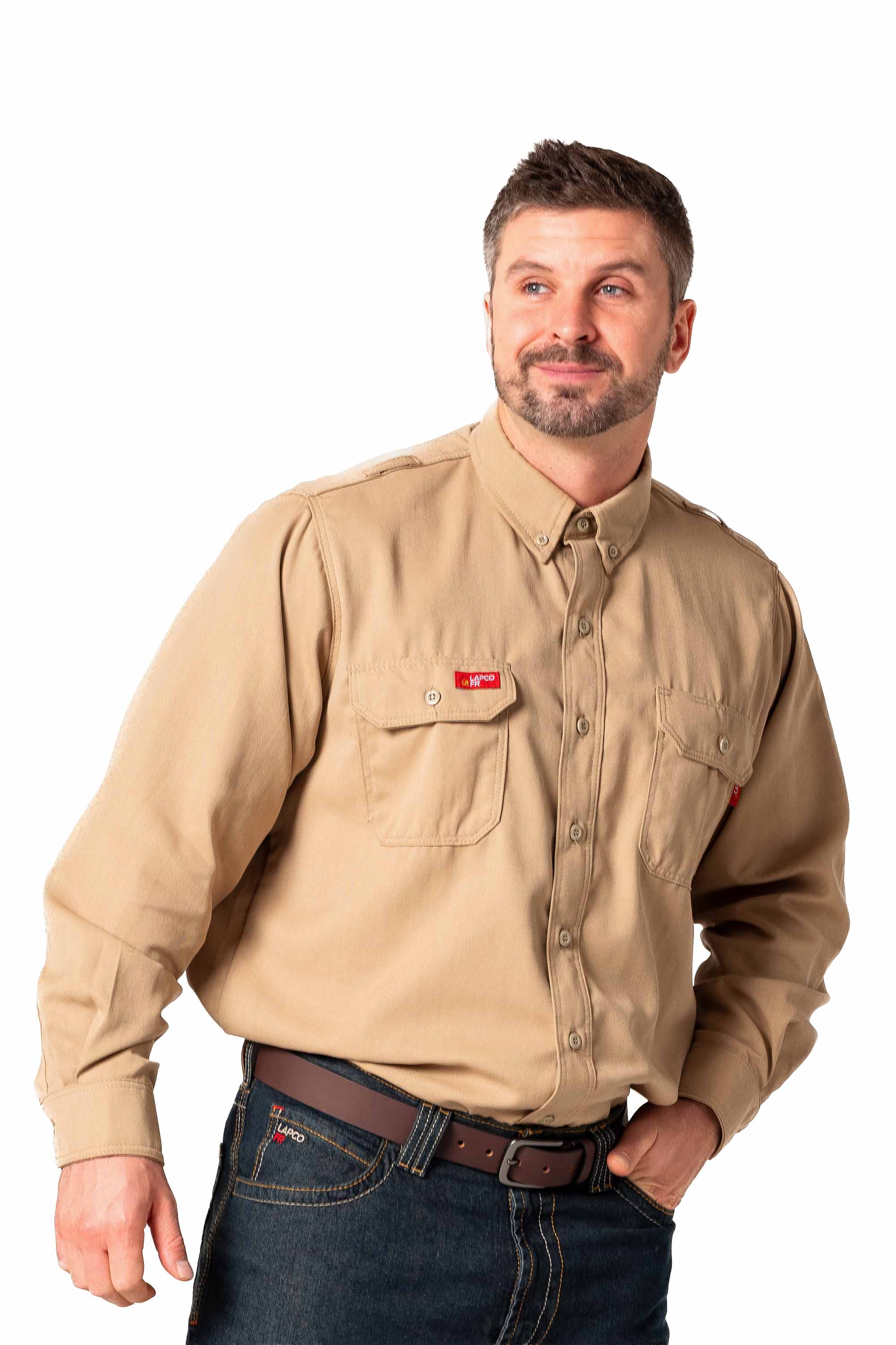 FR DH Uniform Shirt | made with 6.5oz. Westex® DH | Khaki