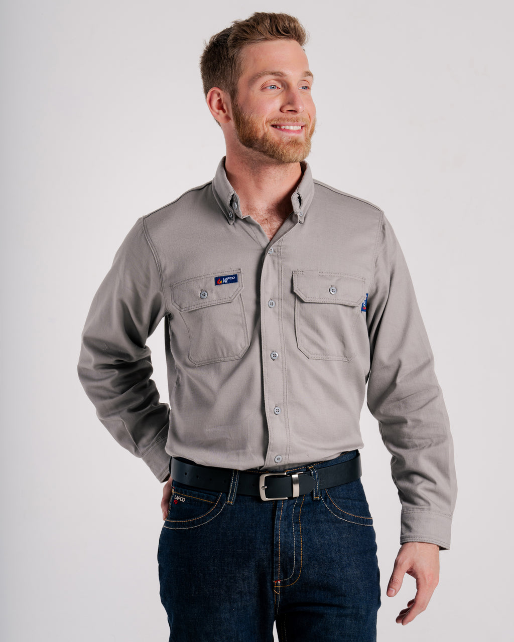 Lapco Men's FR Gold Label Solid Long Sleeve Button Down Uniform Work S Lapco Men's FR Gold Label Solid Long Sleeve Button Down Uniform Work S