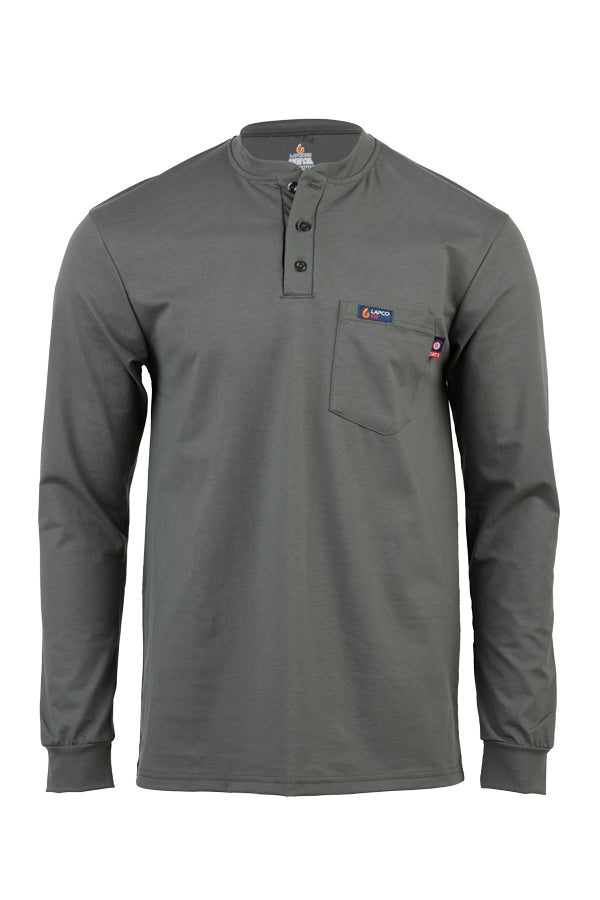 FR Henley Tees | 6oz. 93/7 Knit | Gray