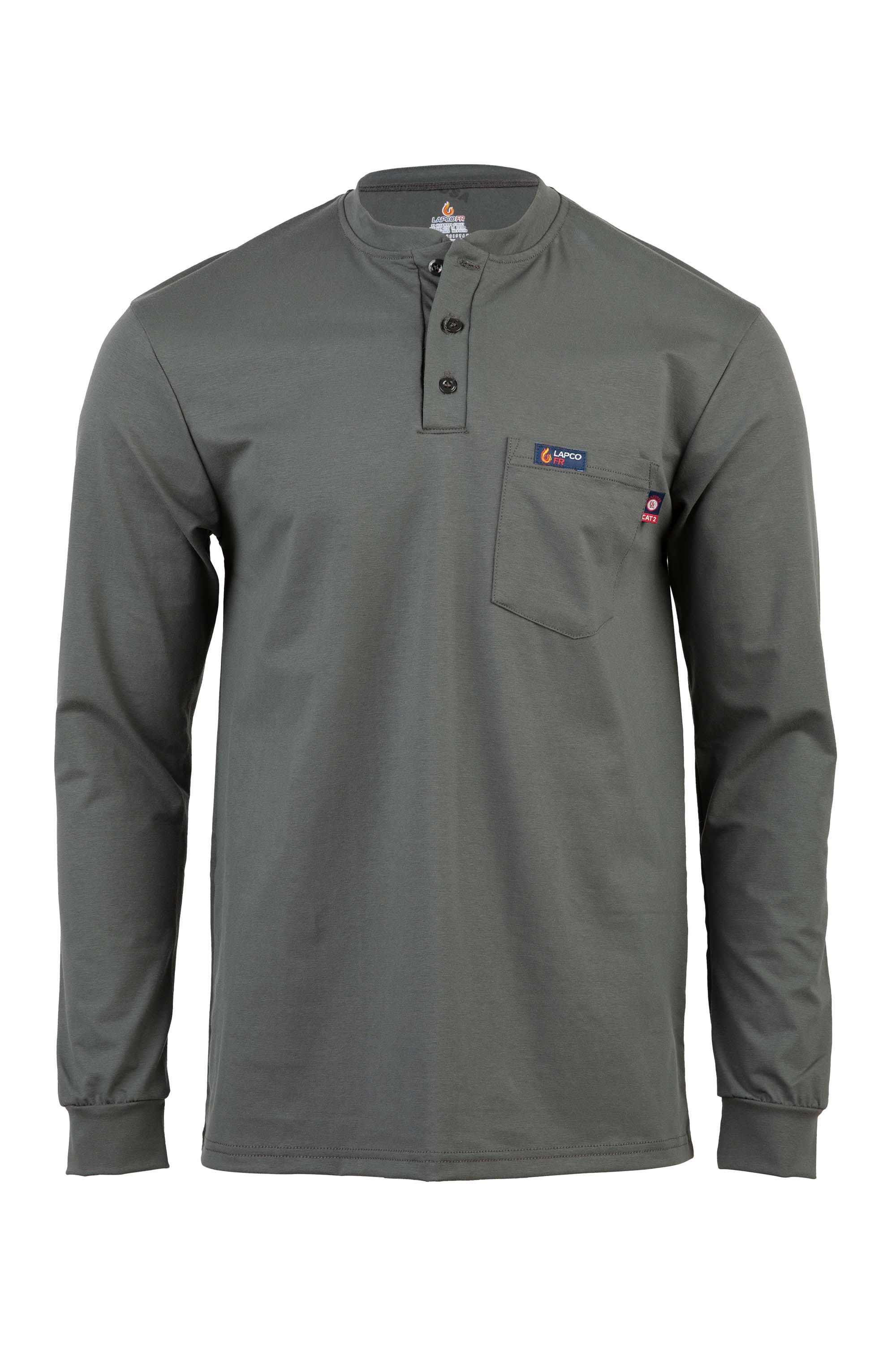 FR Henley Tees | 6oz. 93/7 Knit | Gray