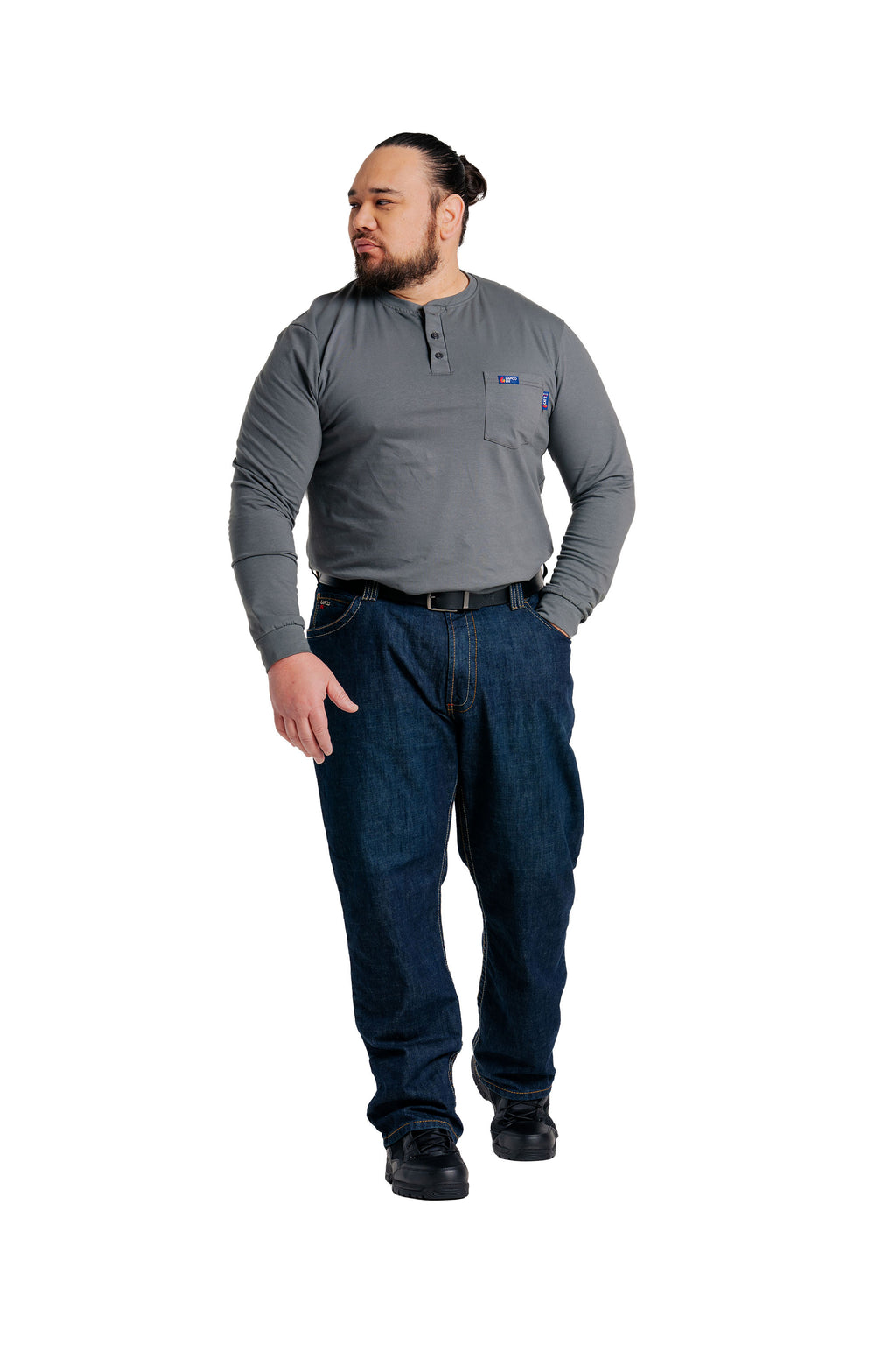 FR Henley Tees | 6oz. 93/7 Knit | Gray