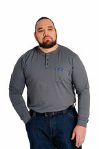 FR Henley Tees | 6oz. 93/7 Knit | Gray