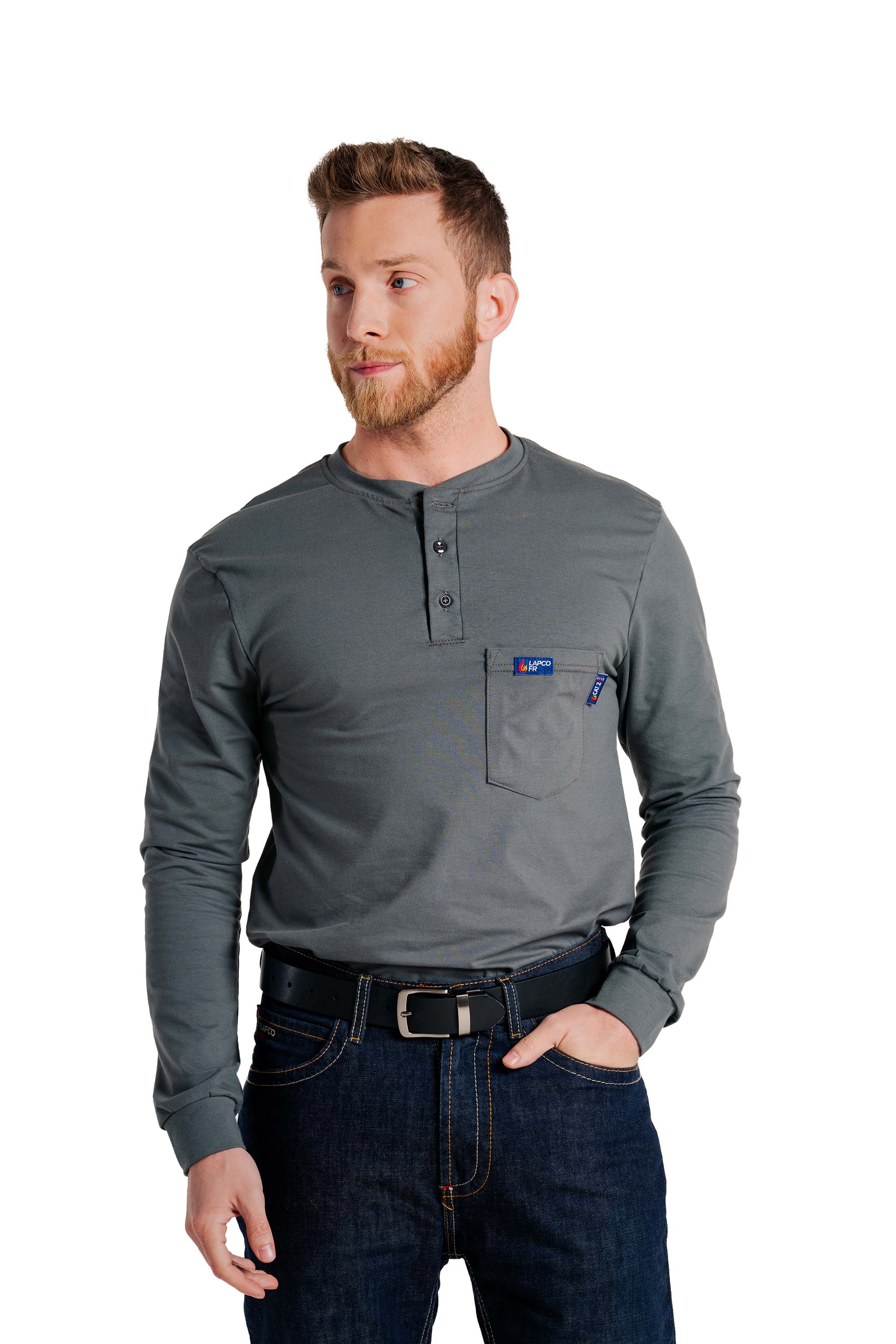 FR Henley Tees | 6oz. 93/7 Knit | Gray
