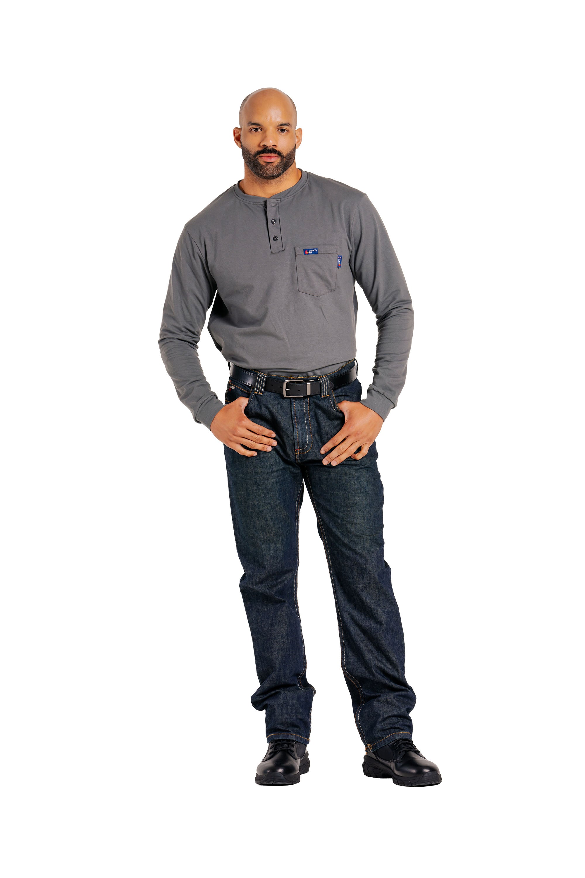 FR Henley Tees | 6oz. 93/7 Knit | Gray