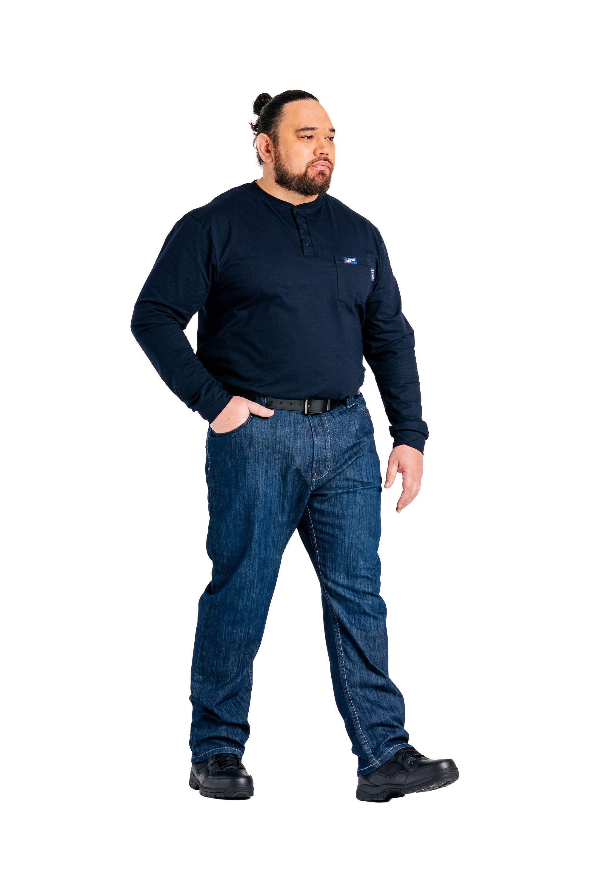 FR Henley Tees | 6oz. 93/7 Knit | Navy