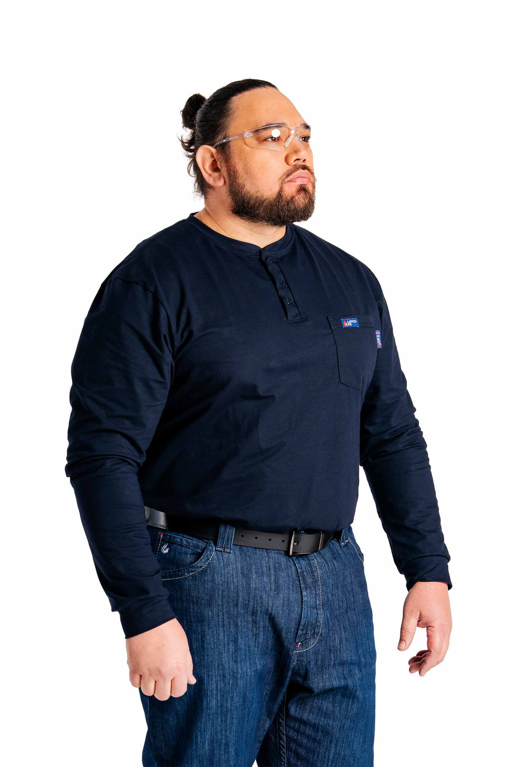 FR Henley Tees | 6oz. 93/7 Knit | Navy