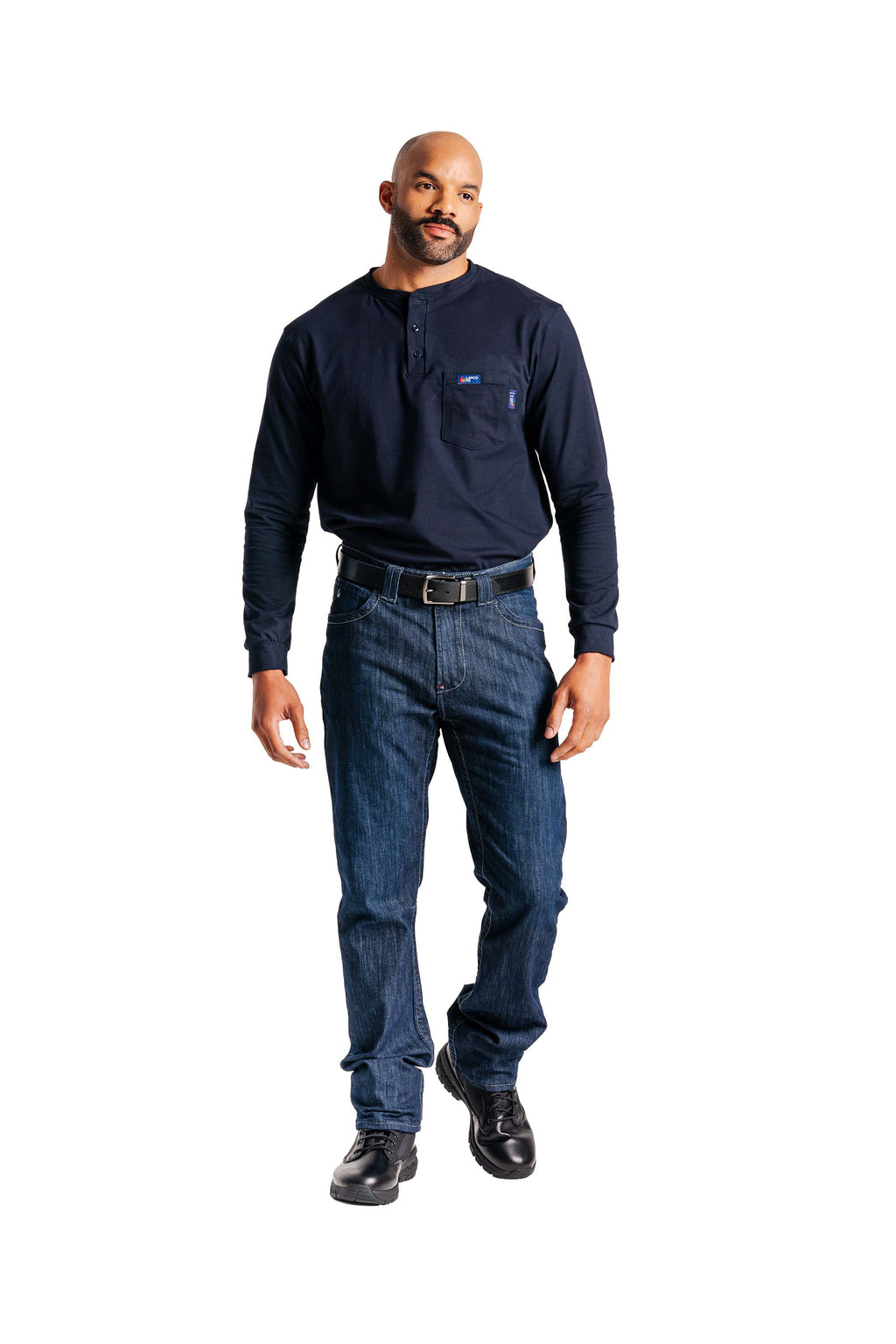FR Henley Tees | 6oz. 93/7 Knit | Navy