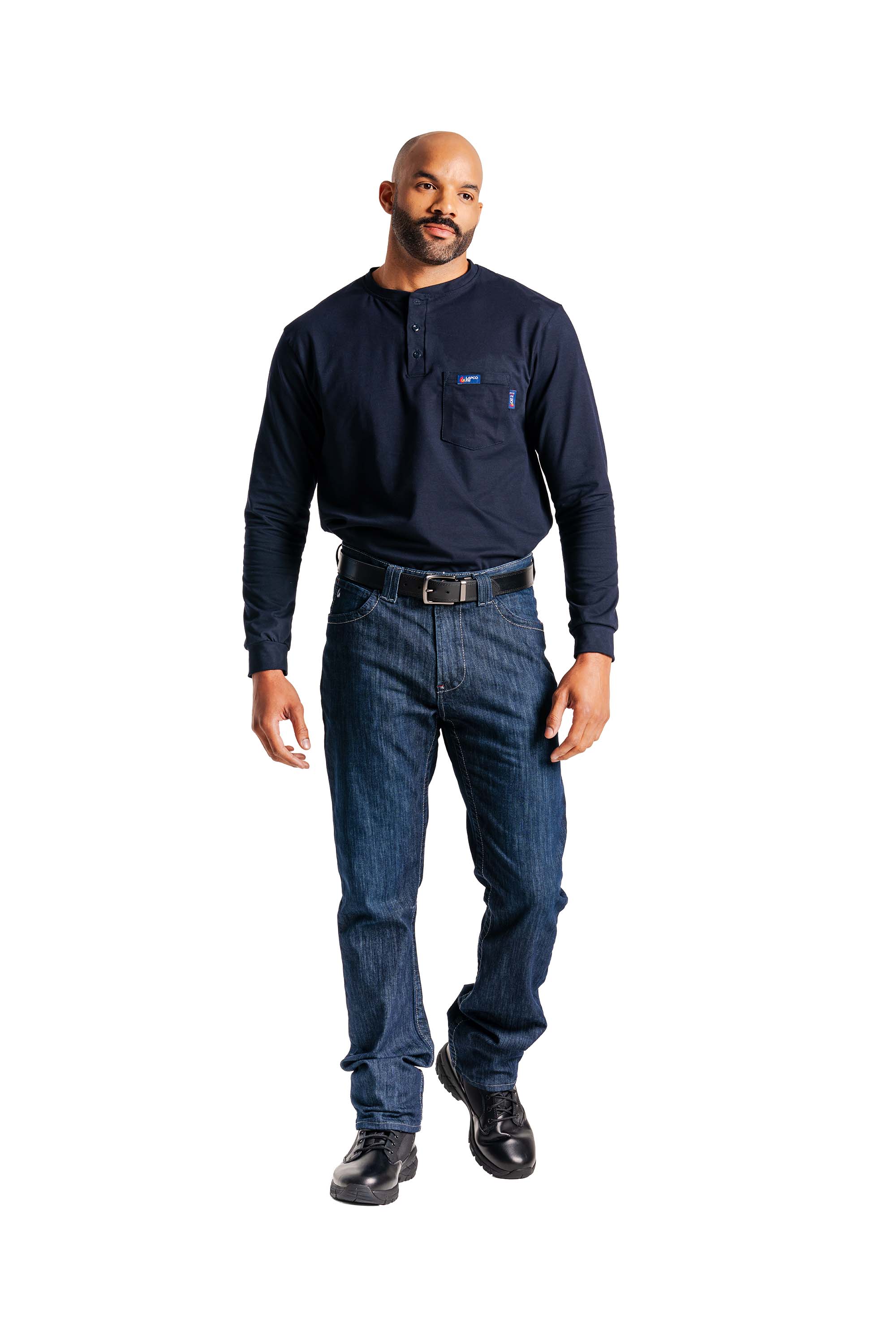 FR Henley Tees | 6oz. 93/7 Knit | Navy