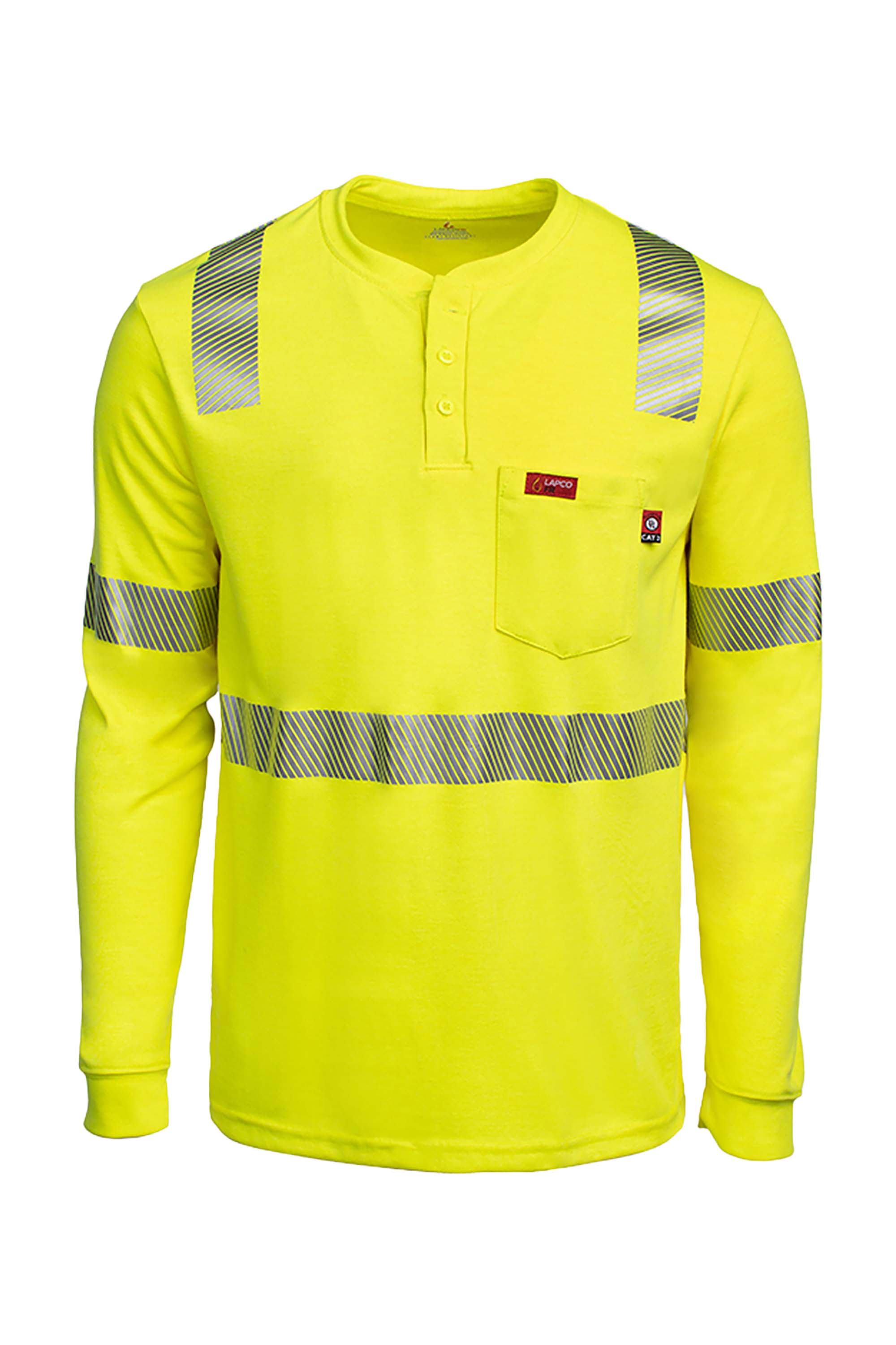FR Hi-Viz Henley Shirt | 7oz. Inherent Blend | Class 2