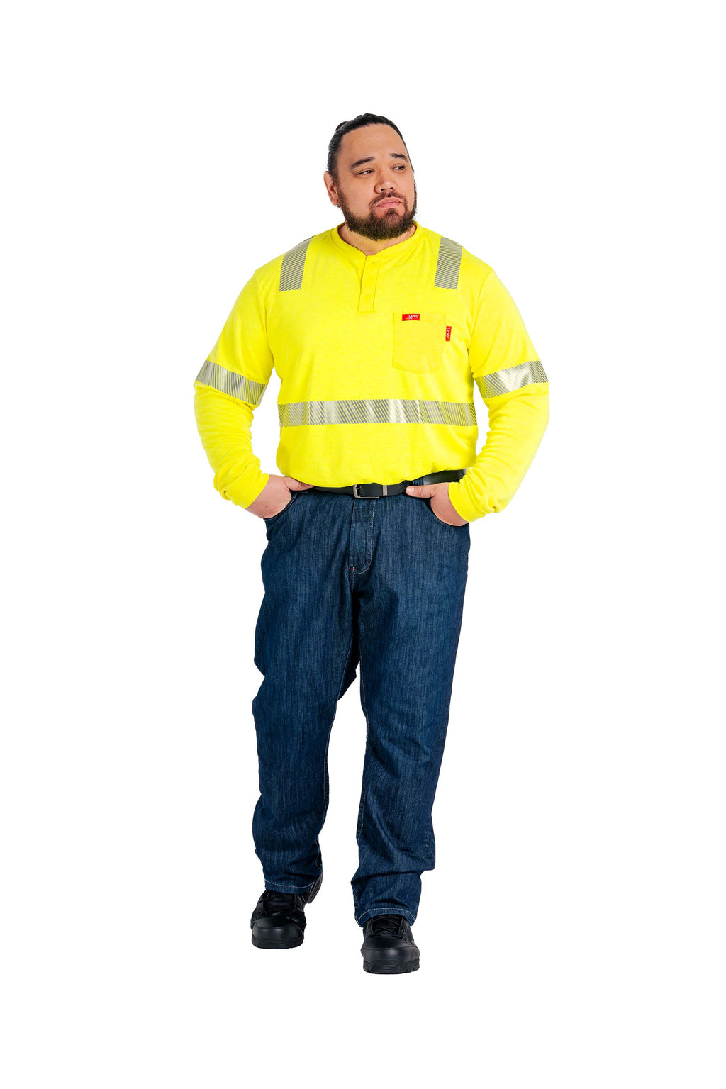 FR Hi-Viz Henley Shirt | 7oz. Inherent Blend | Class 2
