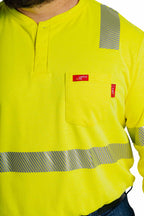 FR Hi-Viz Henley Shirt | 7oz. Inherent Blend | Class 2
