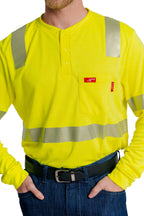 FR Hi-Viz Henley Shirt | 7oz. Inherent Blend | Class 2