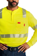 FR Hi-Viz Henley Shirt | 7oz. Inherent Blend | Class 2