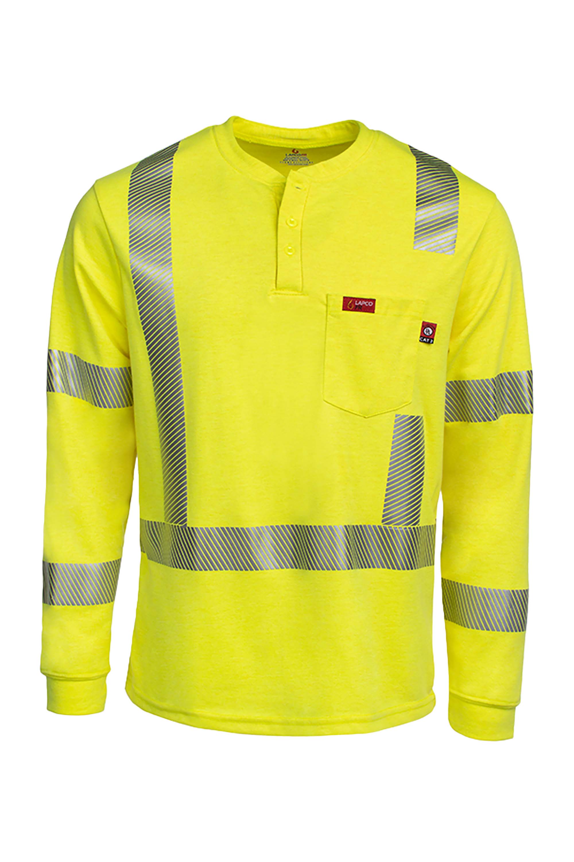 FR Hi-Viz Henley Shirt | 7oz. Inherent Blend | Class 3