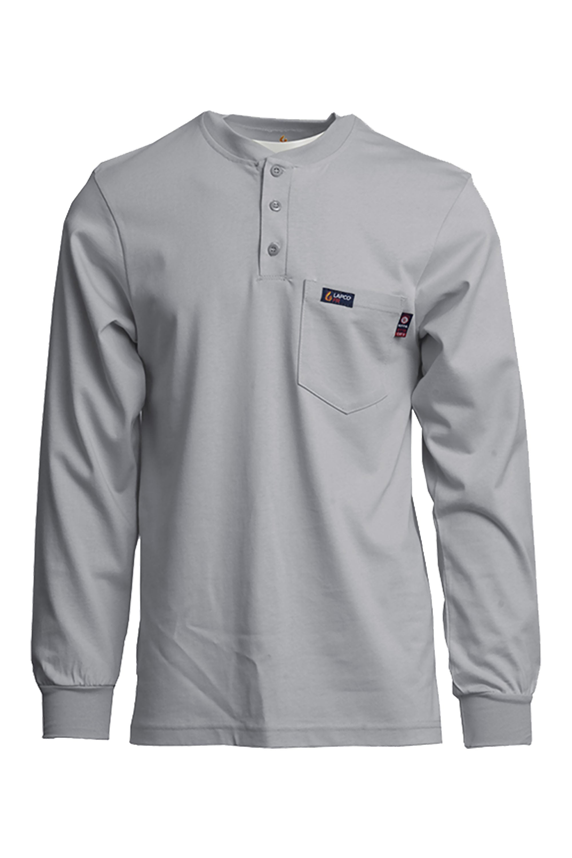 FR Henley Tee | 7oz. 100% Cotton Jersey Knit | Gray