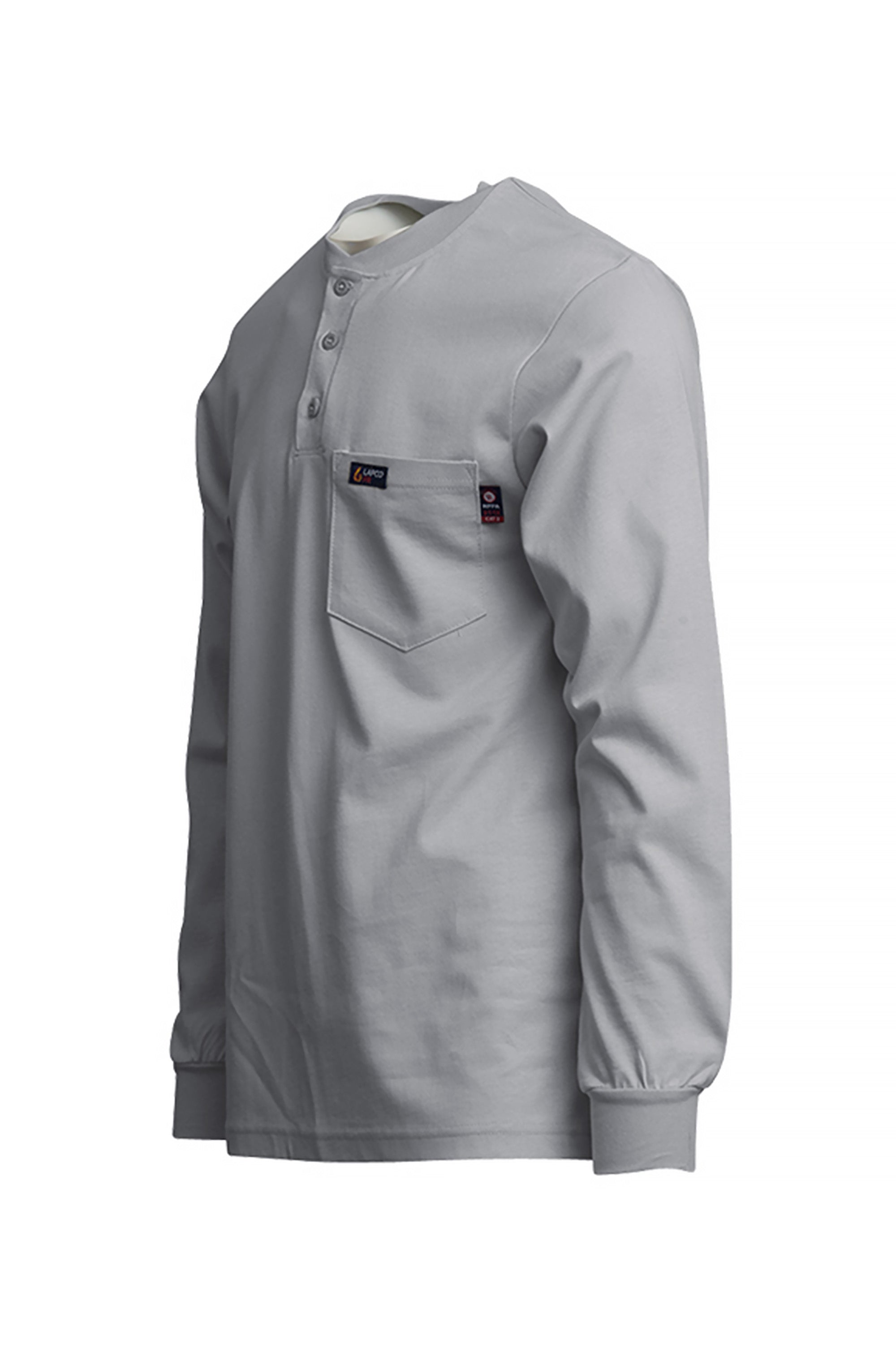 FR Henley Tee | 7oz. 100% Cotton Jersey Knit | Gray