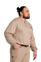 FR Henley Tee | 7oz. 100% Cotton Jersey Knit | Khaki