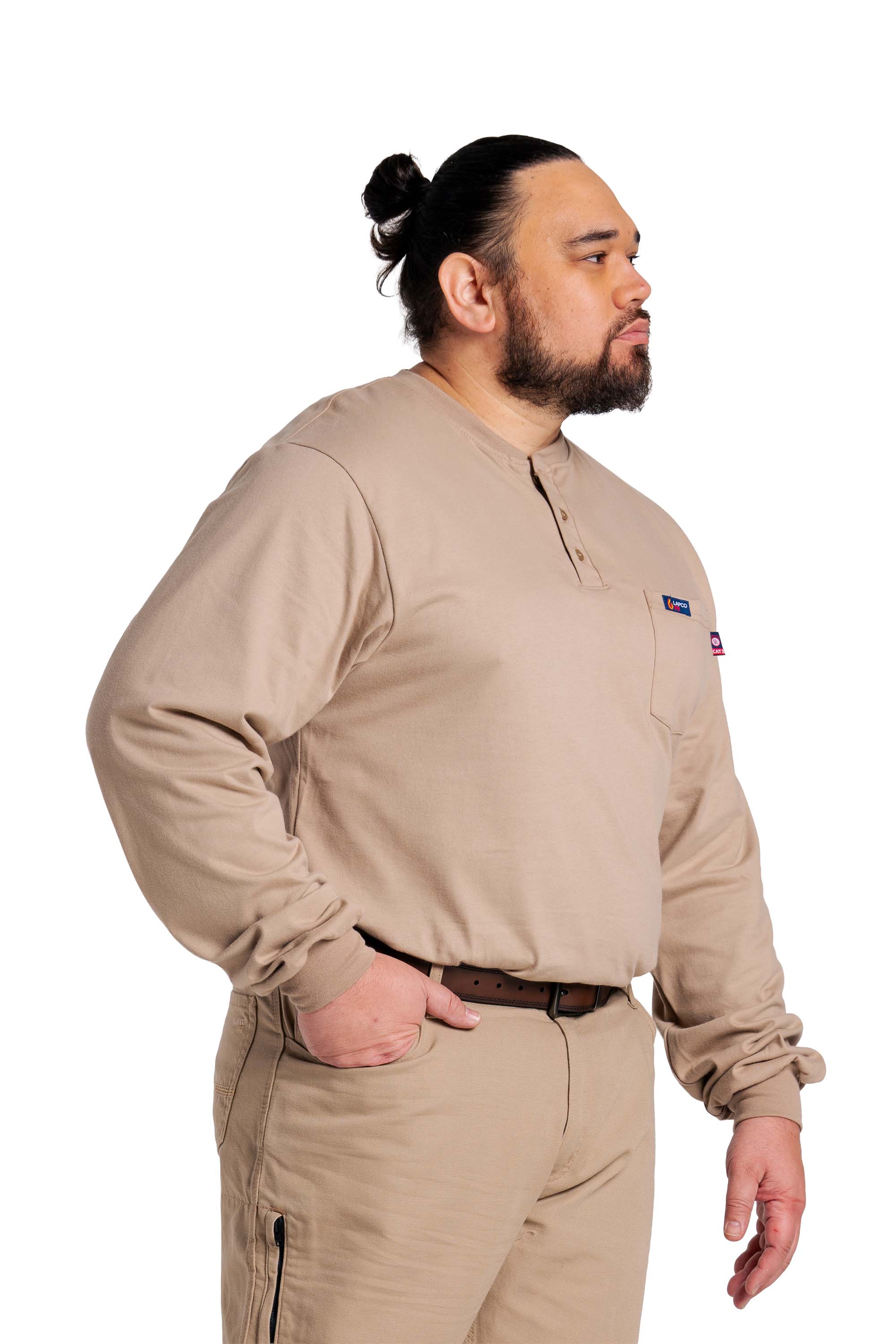 FR Henley Tee | 7oz. 100% Cotton Jersey Knit | Khaki