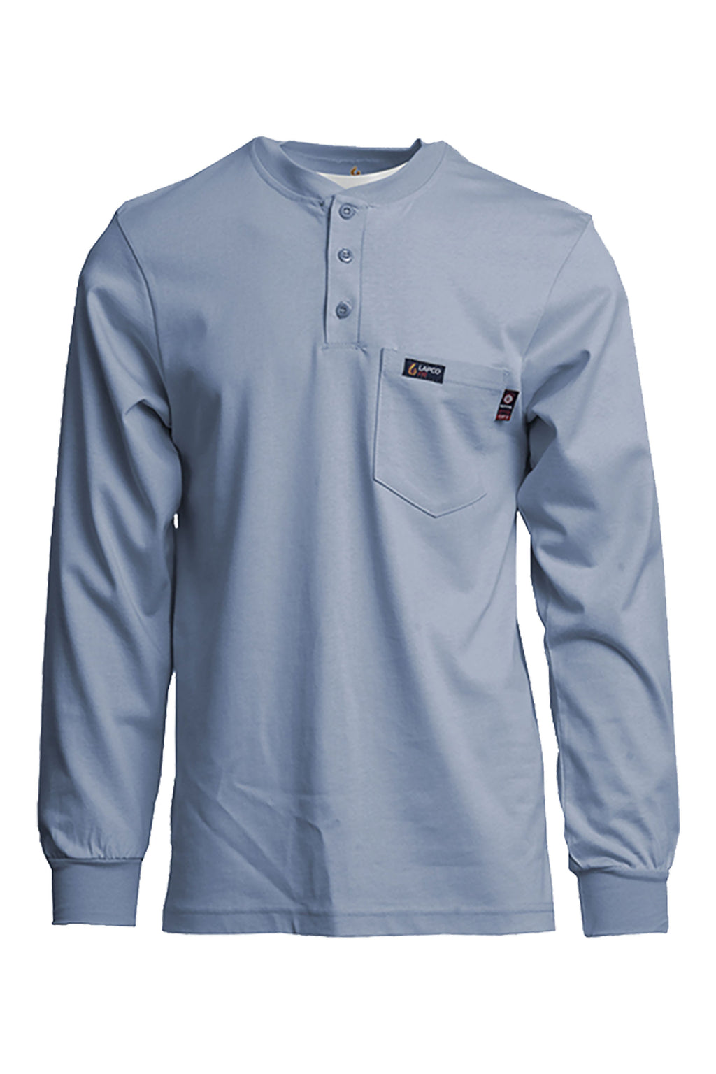 FR Henley Tee | 7oz. 100% Cotton Jersey Knit | Medium Blue