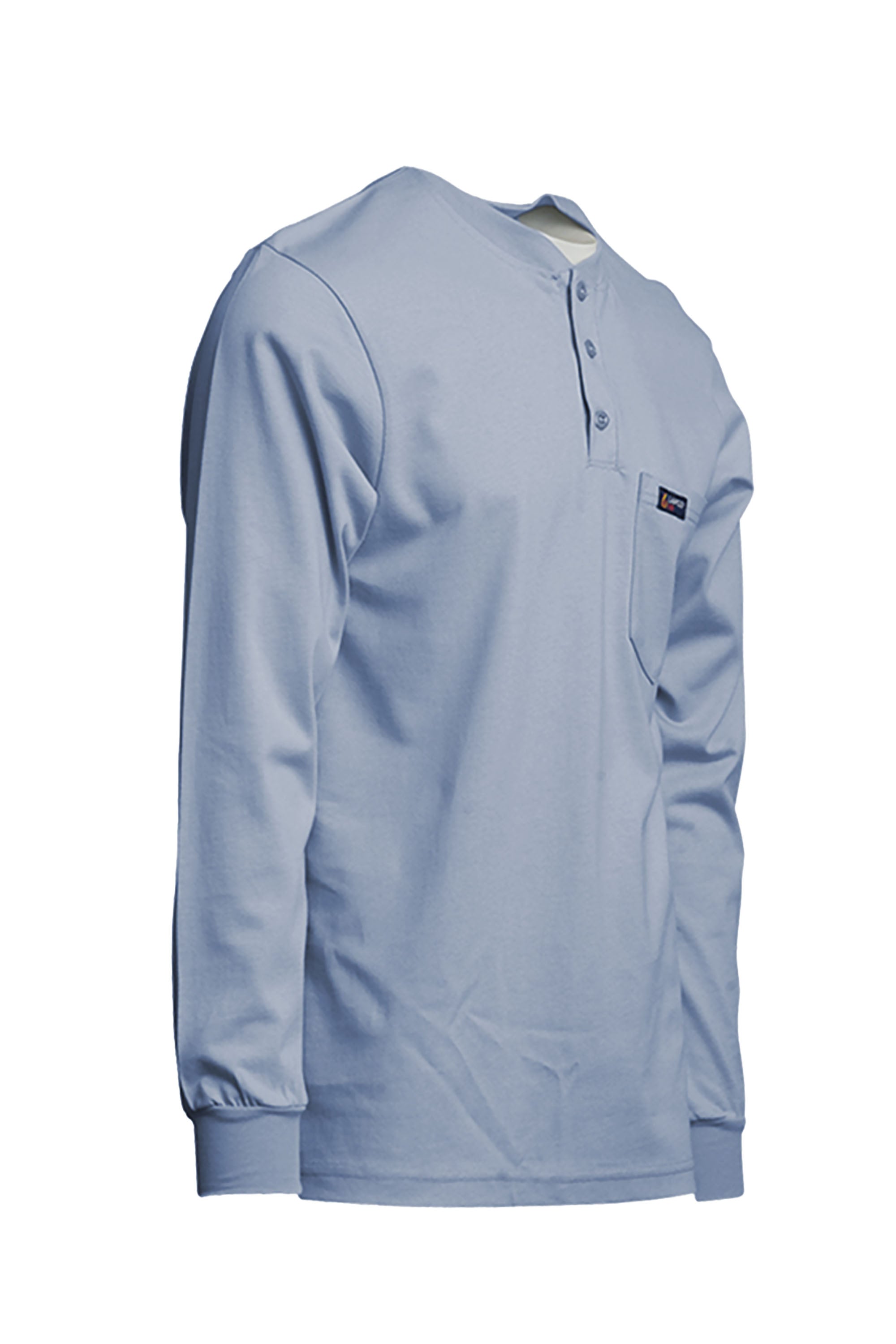 FR Henley Tee | 7oz. 100% Cotton Jersey Knit | Medium Blue