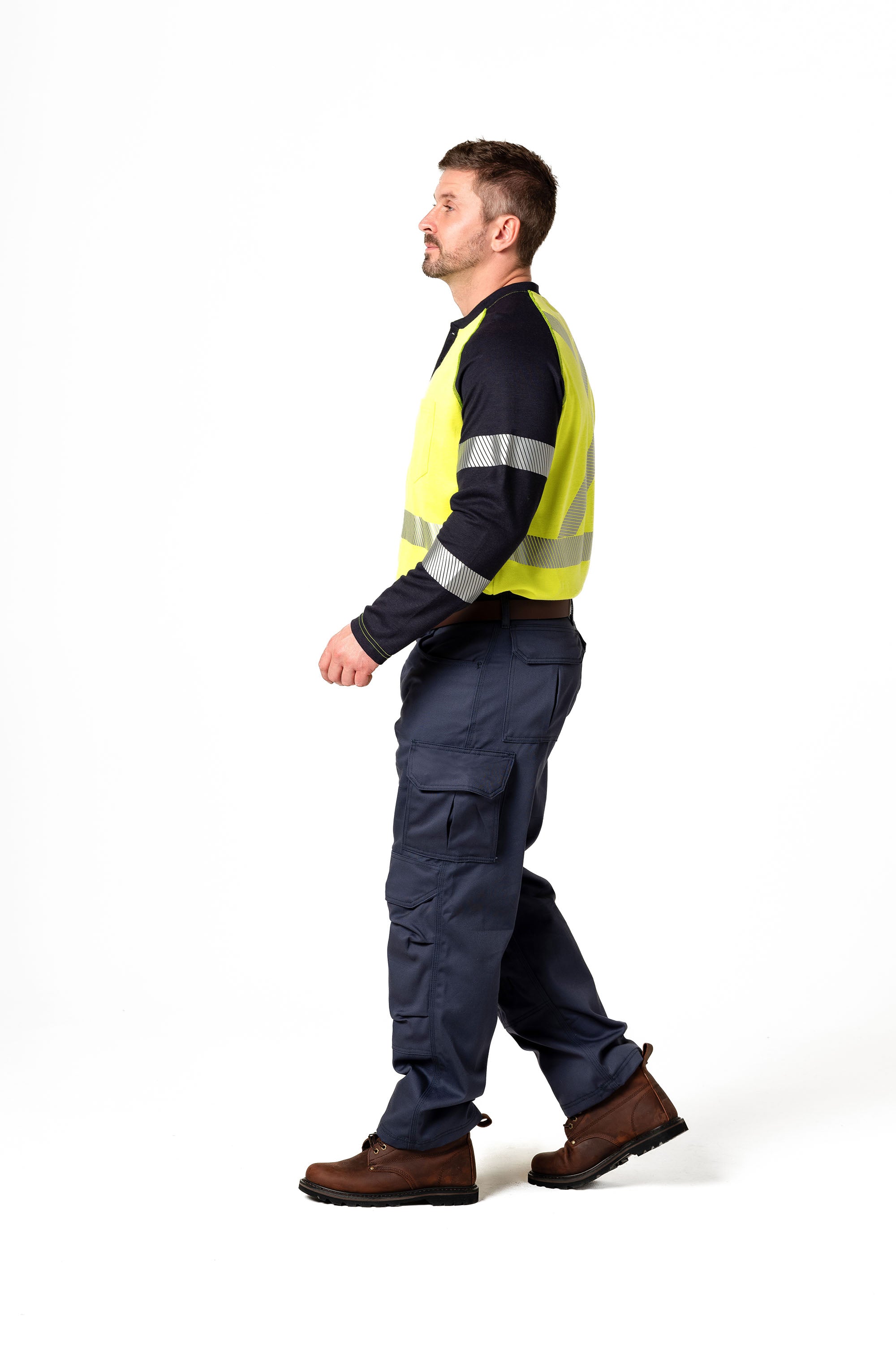 FR Hi-Viz Raglan Henley - 6 oz. Inherent Knit | ANSI Class 2