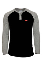 Flame-Resistant Raglan Sleeve Henley T-Shirt – 6oz. Inherent Knit | Black-Gray