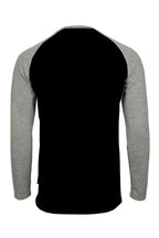 Flame-Resistant Raglan Sleeve Henley T-Shirt – 6oz. Inherent Knit | Black-Gray