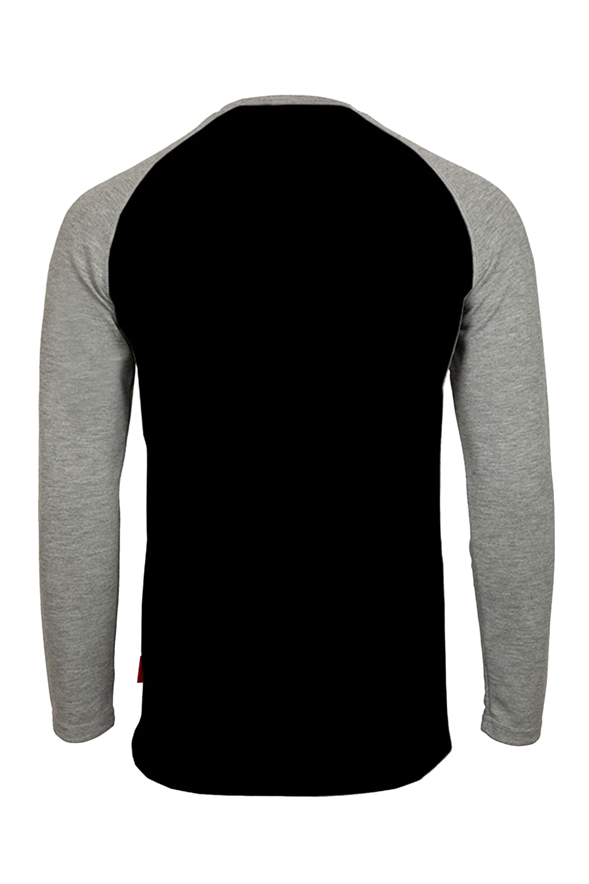 Flame-Resistant Raglan Sleeve Henley T-Shirt – 6oz. Inherent Knit | Black-Gray
