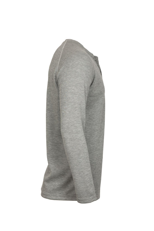 Flame-Resistant Raglan Sleeve Henley T-Shirt – 6oz. Inherent Knit | Gray