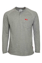Flame-Resistant Raglan Sleeve Henley T-Shirt – 6oz. Inherent Knit | Gray