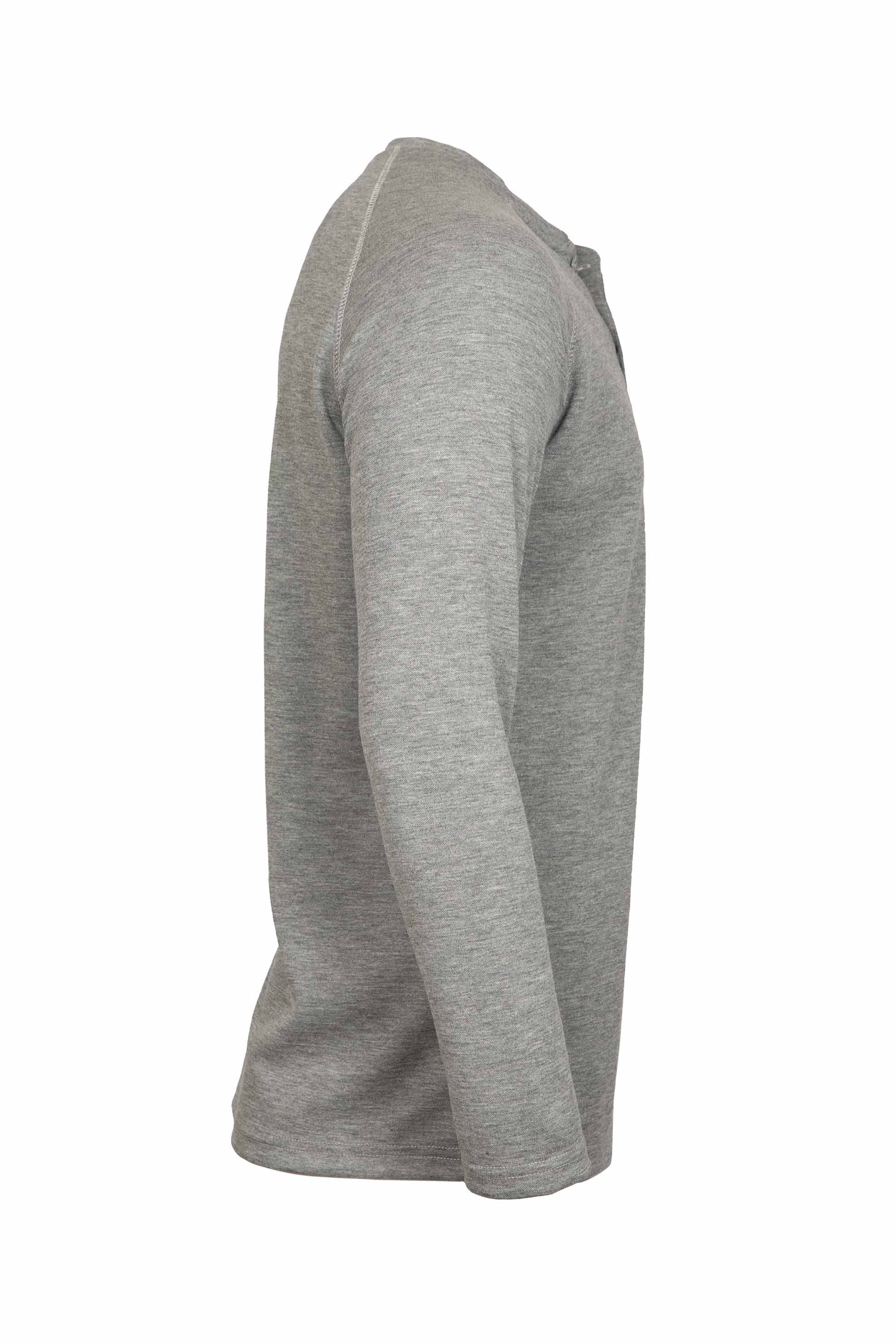 Flame-Resistant Raglan Sleeve Henley T-Shirt – 6oz. Inherent Knit | Gray