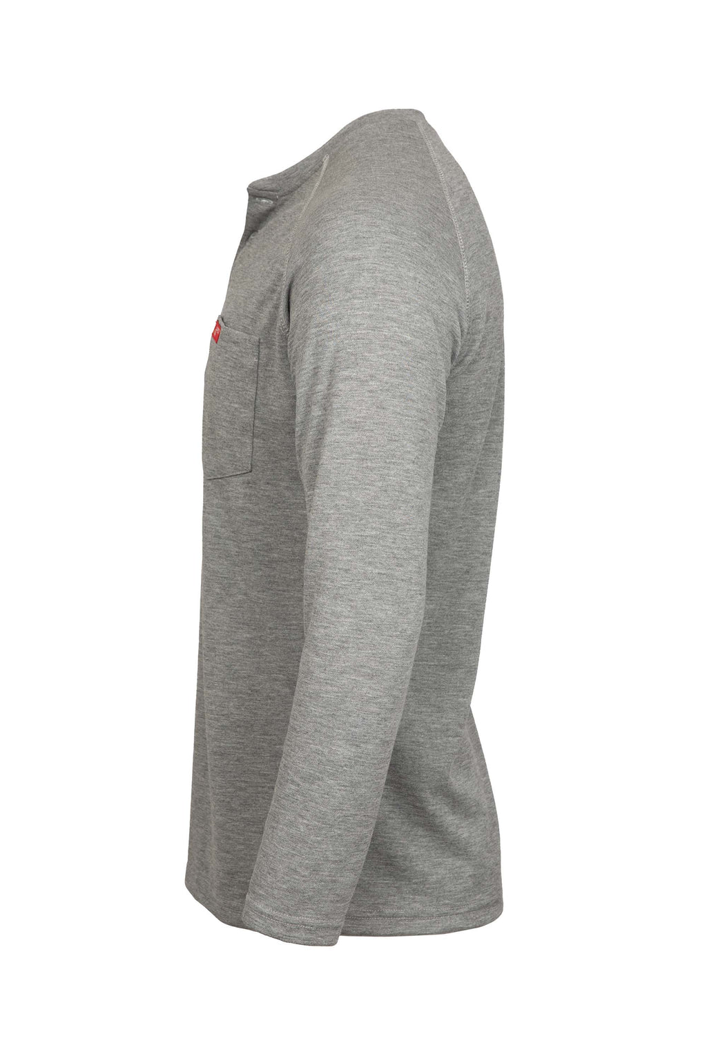 Flame-Resistant Raglan Sleeve Henley T-Shirt – 6oz. Inherent Knit | Gray