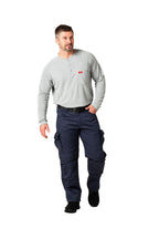 Flame-Resistant Raglan Sleeve Henley T-Shirt – 6oz. Inherent Knit | Gray
