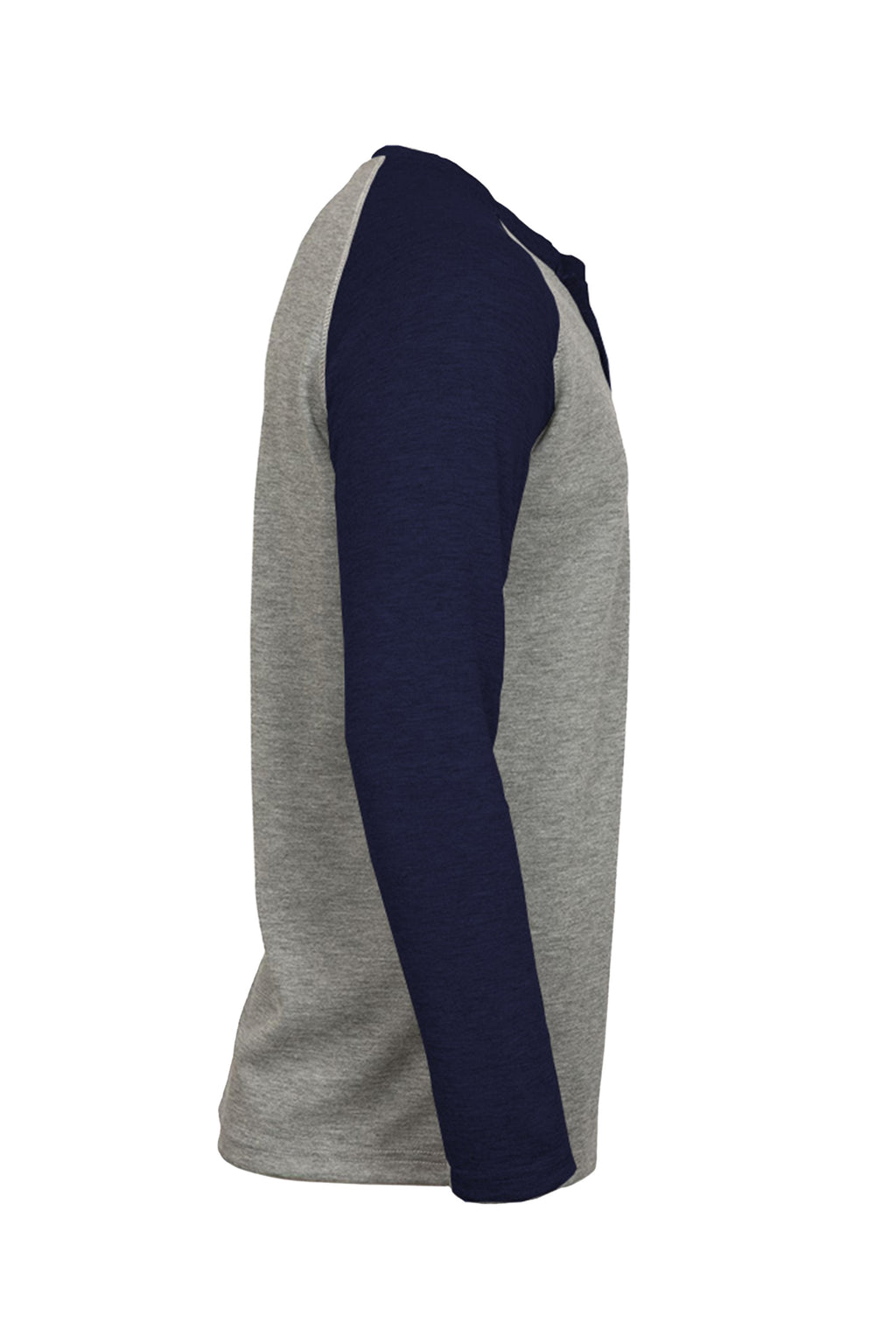 Flame-Resistant Raglan Sleeve Henley T-Shirt – 6oz. Inherent Knit | Gray-Navy