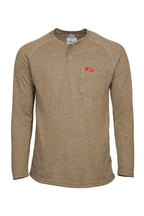 Flame-Resistant Raglan Sleeve Henley T-Shirt – 6oz. Inherent Knit | Tan