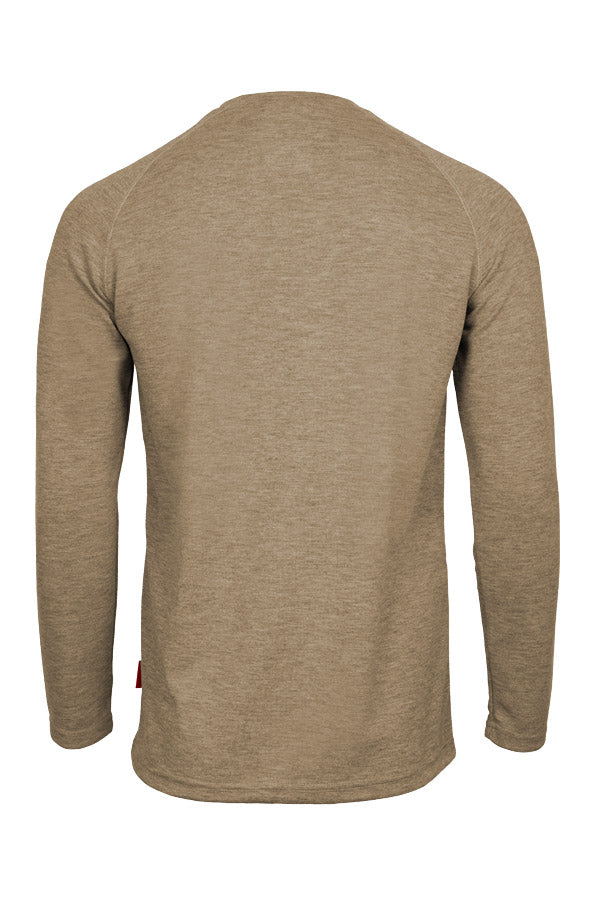 Flame-Resistant Raglan Sleeve Henley T-Shirt – 6oz. Inherent Knit | Tan