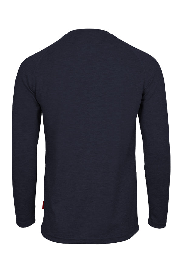 Flame-Resistant Raglan Sleeve Henley T-Shirt – 6oz. Inherent Knit | Navy