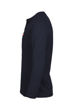 Flame-Resistant Raglan Sleeve Henley T-Shirt – 6oz. Inherent Knit | Navy