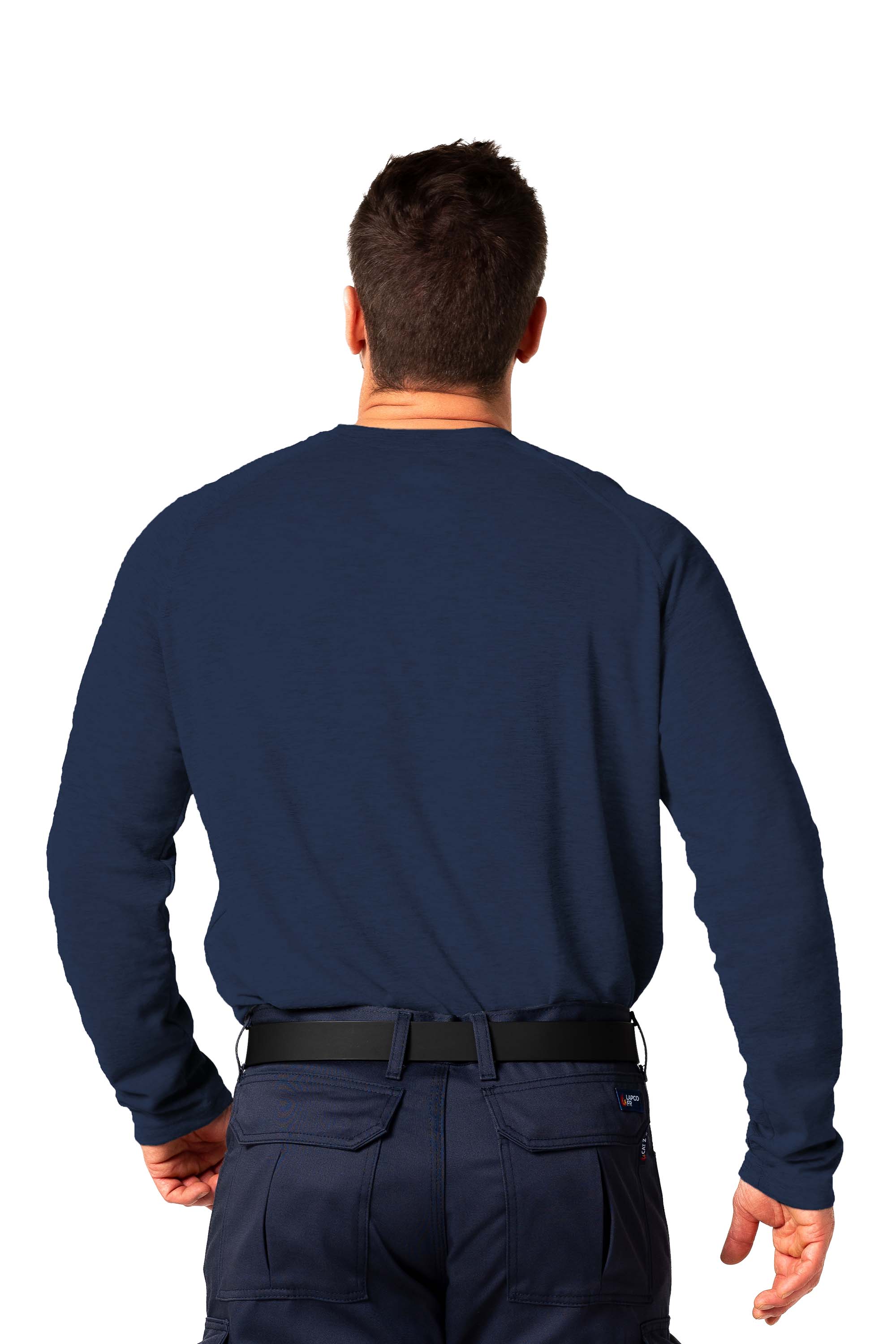 Flame-Resistant Raglan Sleeve Henley T-Shirt – 6oz. Inherent Knit | Navy