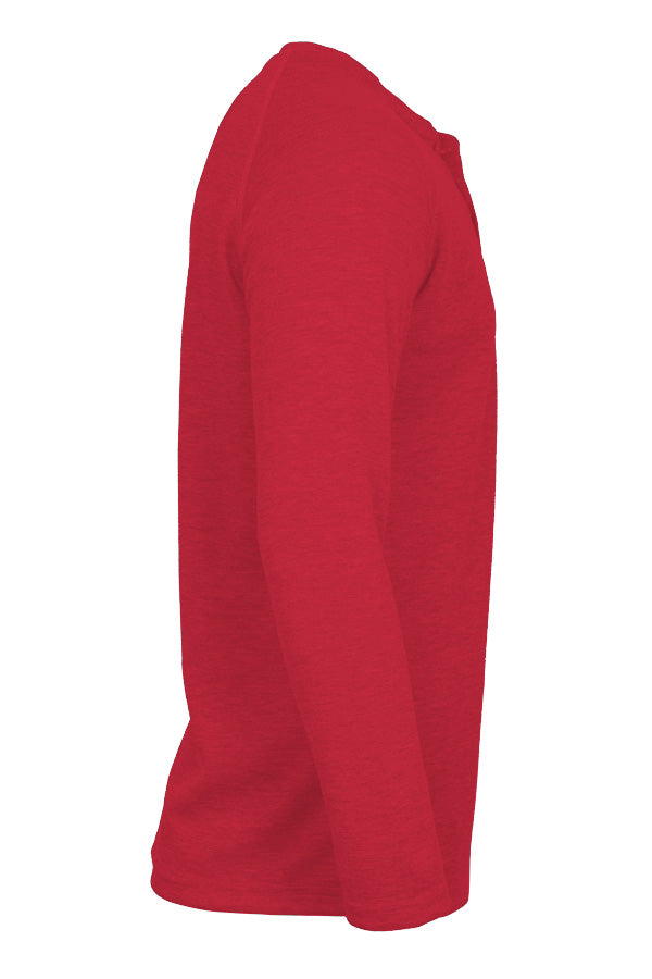 Flame-Resistant Raglan Sleeve Henley T-Shirt – – 6oz. Inherent Knit | Red