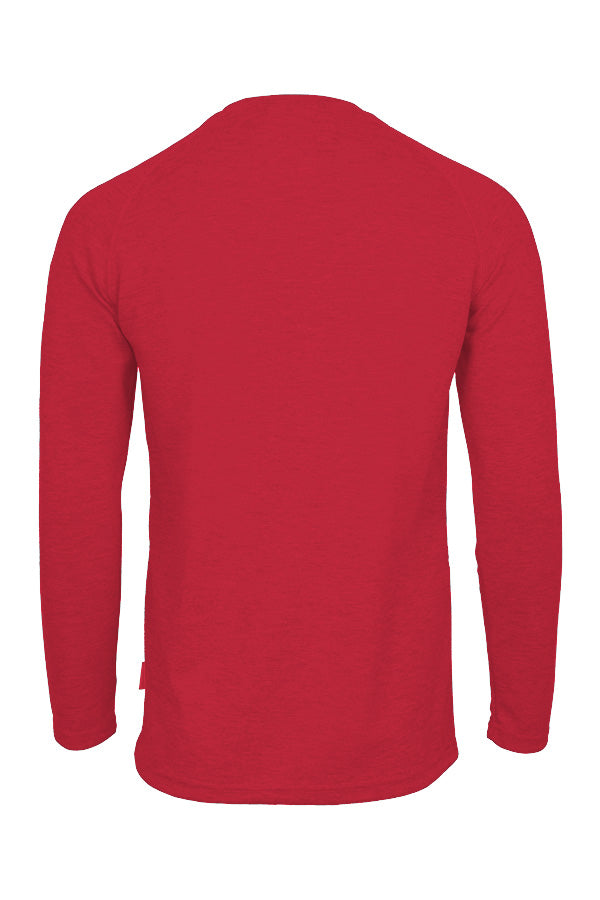 Flame-Resistant Raglan Sleeve Henley T-Shirt – – 6oz. Inherent Knit | Red